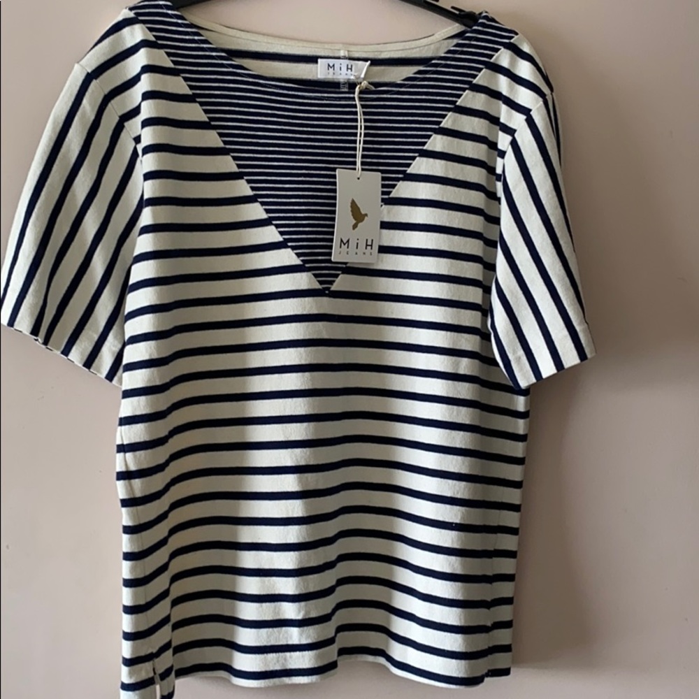 ❗️NWT❗️MIH Jeans Navy Blue & White Top
